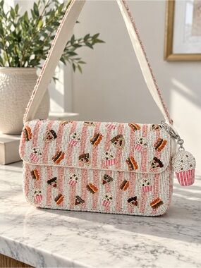 Handcrafted in India Beaded Sweet Treat Shoulder Bag 🧁💕